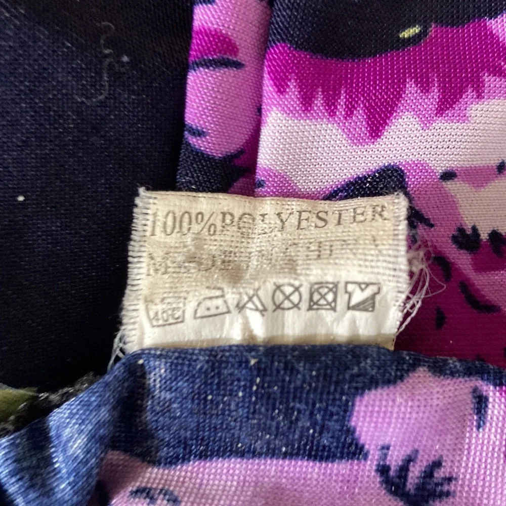 Plunge Neck Floral Tie Back Scalloped High Low Hem Line Dress Size M - Picture 10 of 10